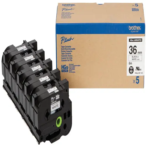 brother-p-touch-hge-261v5-36mm-beyaz-uzerine-siyah-etiket-serit